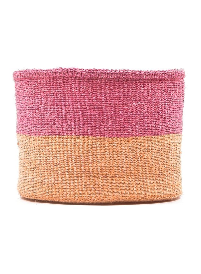 Petit panier Keti Sand and Dusty Pink Sisal 37