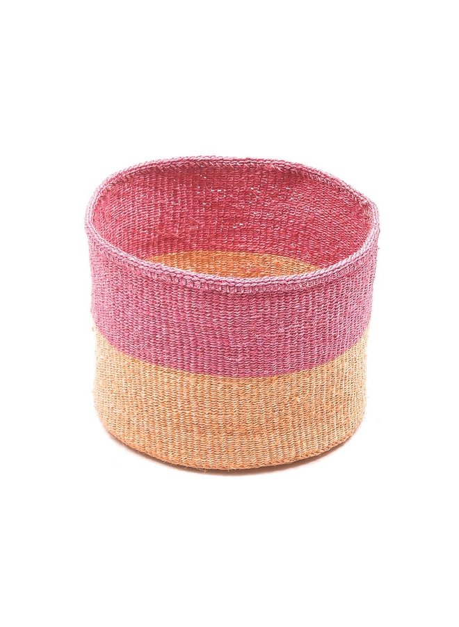 Cesta pequeña Keti Sand y Dusty Pink Sisal 37