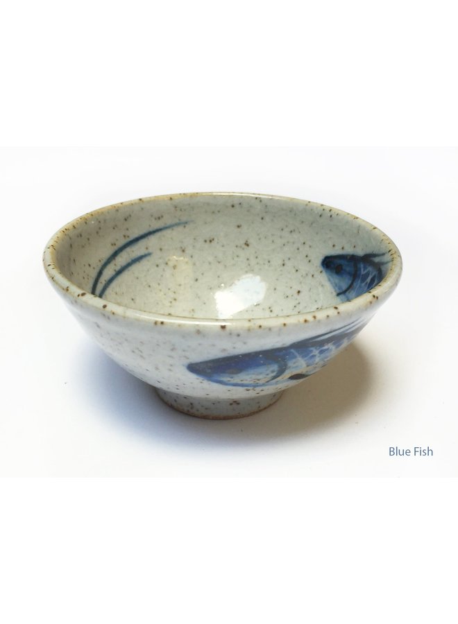 Olive Bowl Blue Fish 9cm mini 24