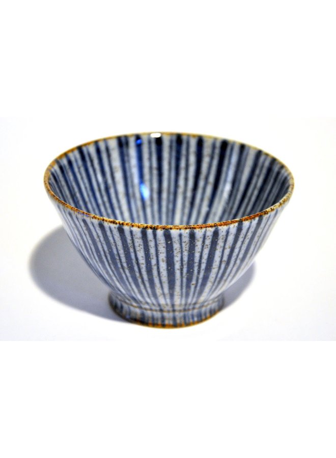 Olive Bowl Blue Pinstripe 9cm mini 21