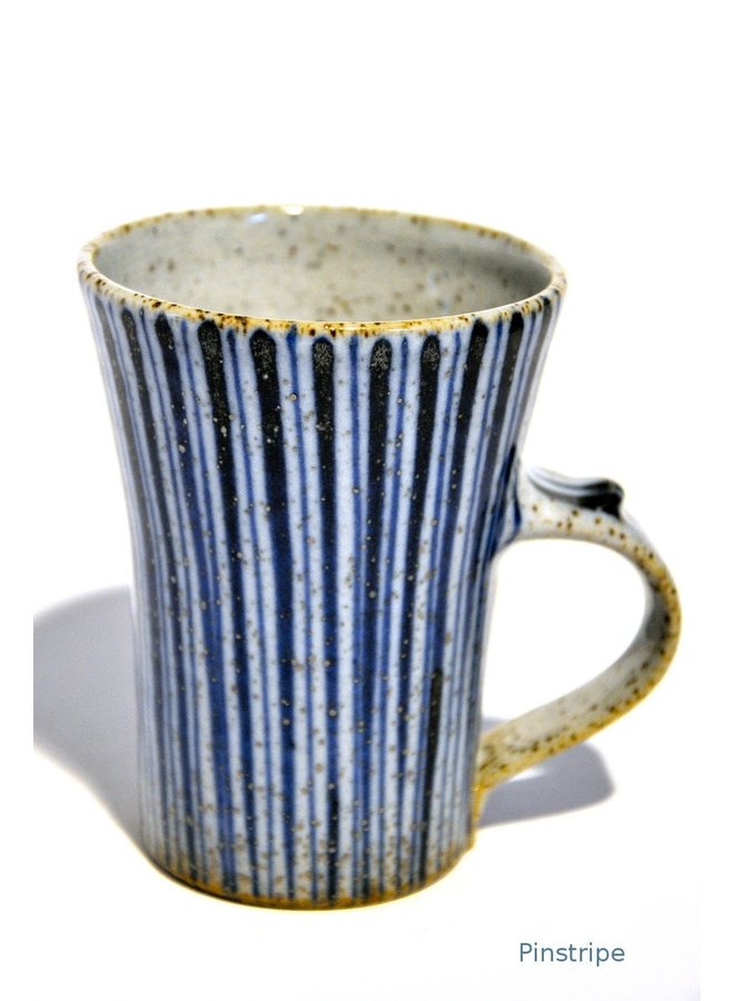 Blue Pinstripe Earthenware Tall Large Mug 16