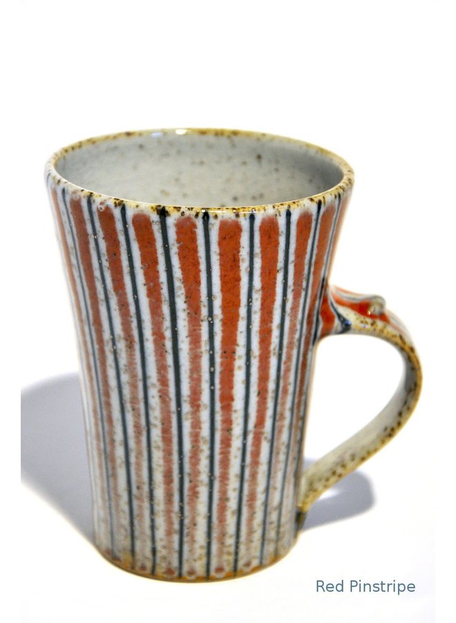 Mug Red Pinstripe 11cm large tall