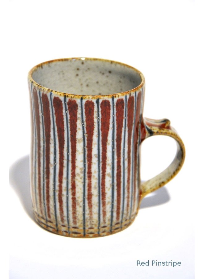 Red Pinstripe  Earthenware  small mug 12