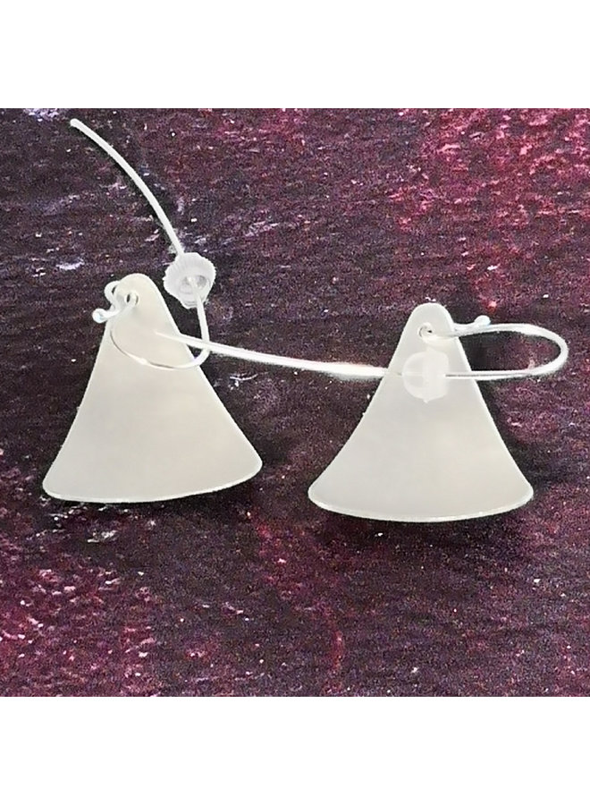 Flowers metal light triangular  long hook earrings 82