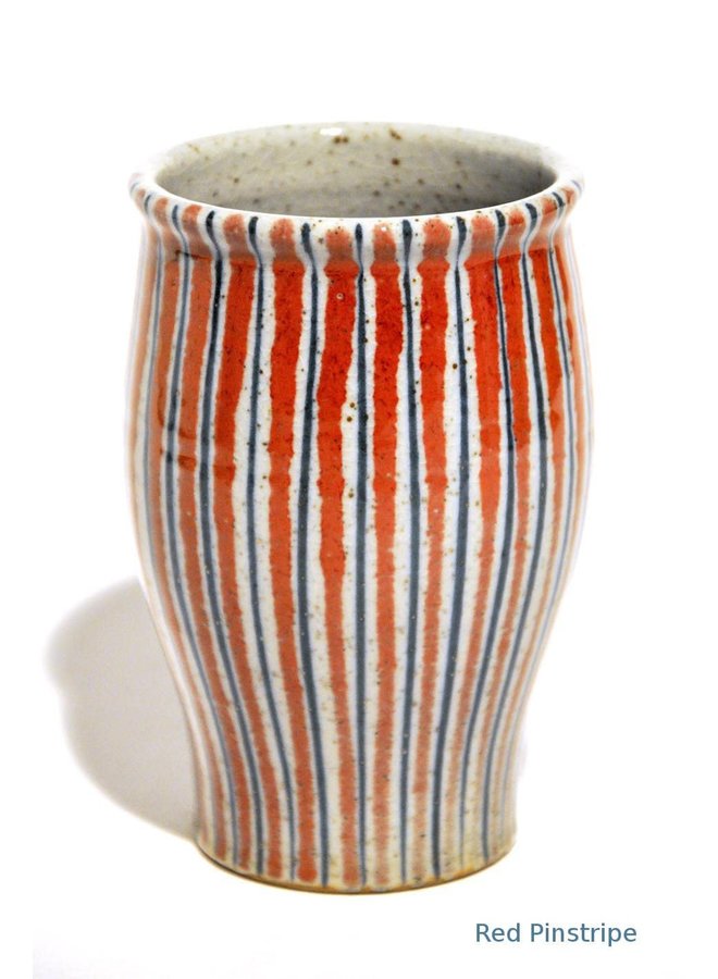 Red Pinstripe Vase 12cm medium 33