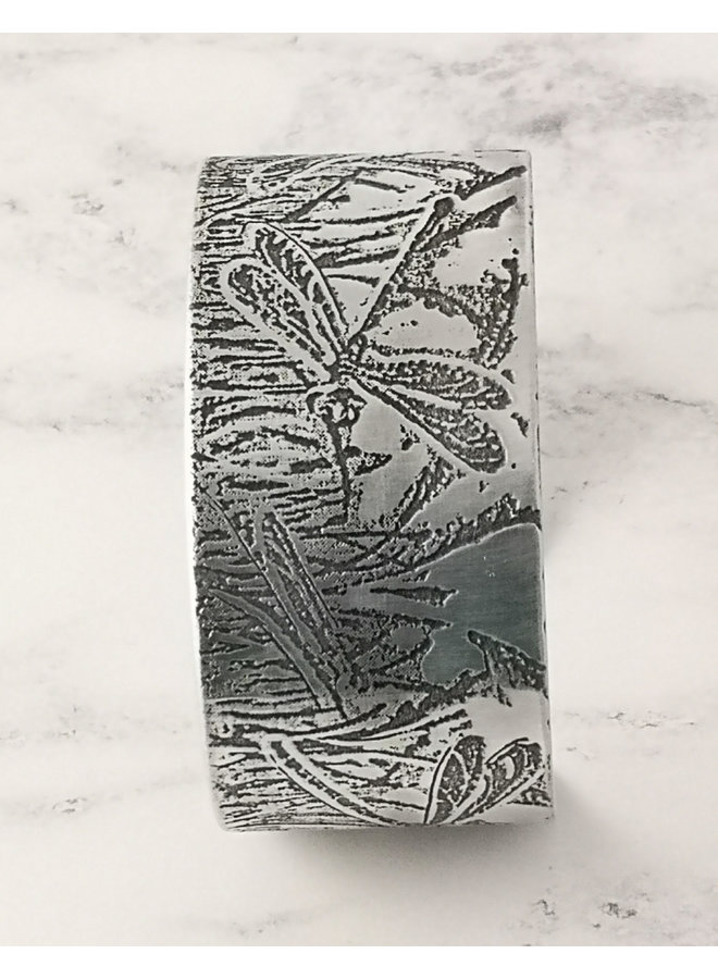 Dragonfly light etched  aluminium cuff 95