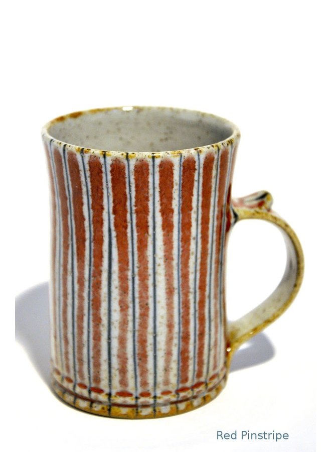 Red Pinstripe large Earthenware Mug 06