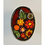 Oval justerbar ring med orange blommor 15