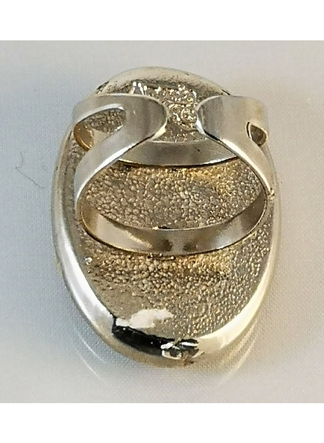 Oval justerbar ring med orange blommor 15