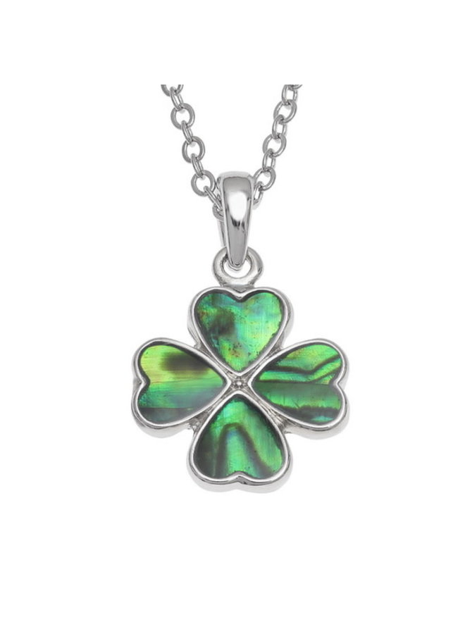 Klöver fyra blad Paua skal halsband