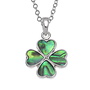 Clover four leaf  Paua shell  necklace 565