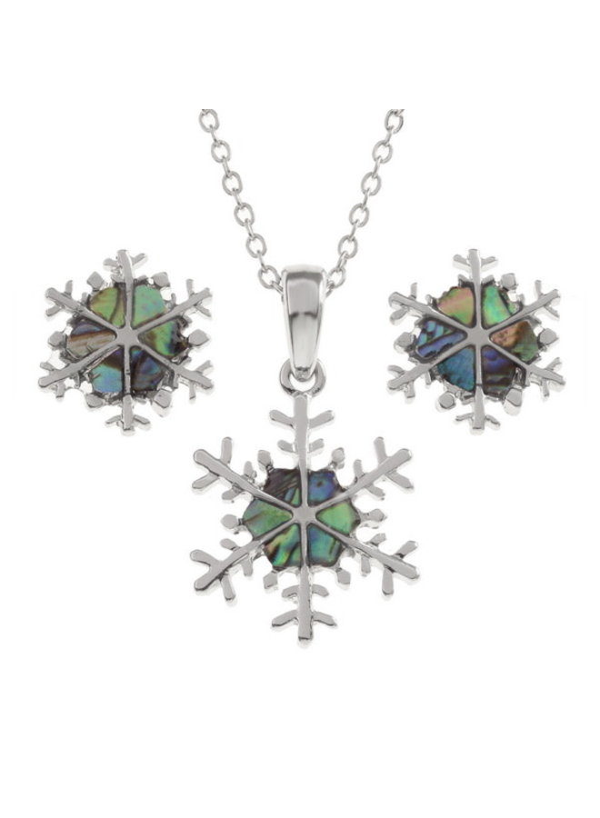 Snowflake Paua skal halsband ENDAST