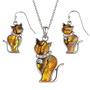 Pendientes colgantes Orange Cat Paua Shell SOLO E005