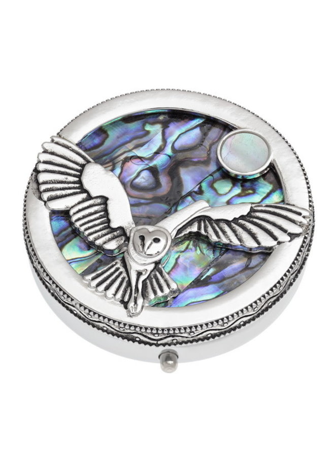 Boîte à bijoux Hibou et Lune Paua Shell 01