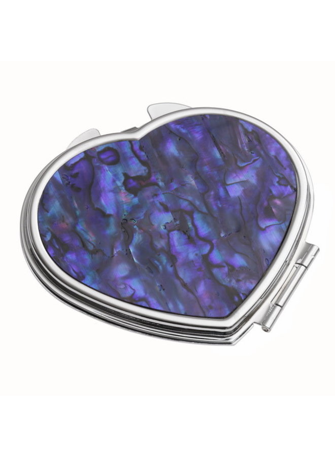 Heart compact mirror  Paua Shell