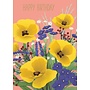 Happy Birthday Yellow Poppies Gilded Card