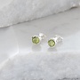 Peridot and sterling silver tiny stud earrings 79
