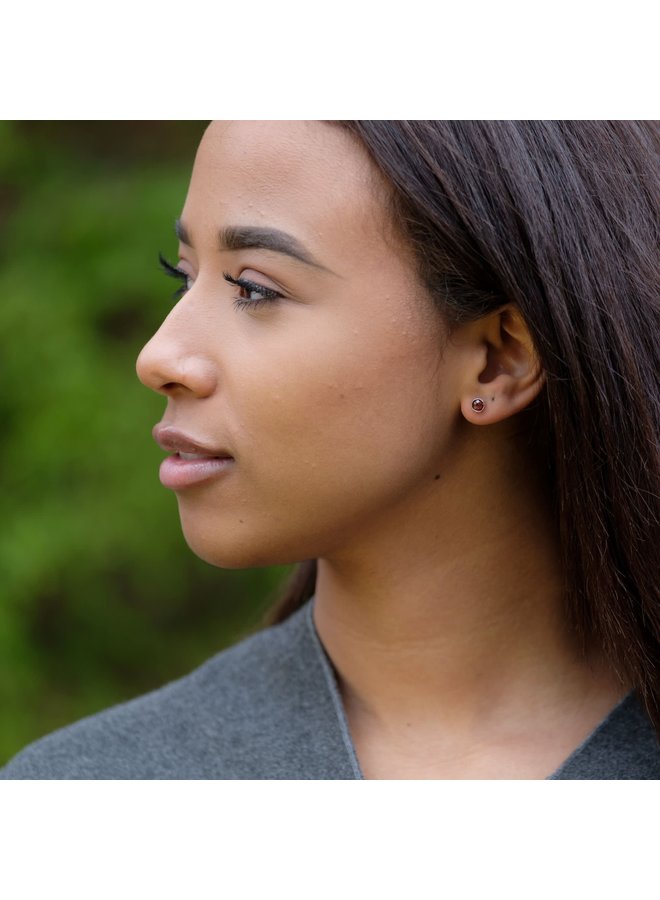 Boucles d'oreilles minuscules en grenat et argent sterling 80