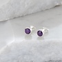 Amethyst and sterling silver tiny stud earrings 82