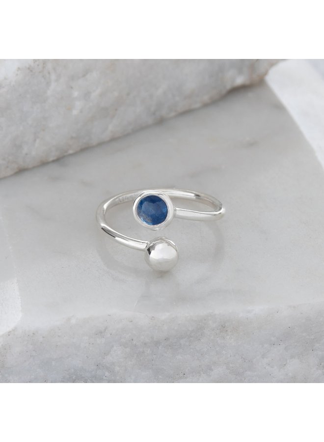 Bague Ajustable Saphir et Argent 93