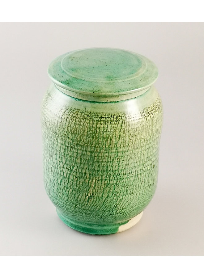 Turquoise  Lidded Jar Small Tall 27