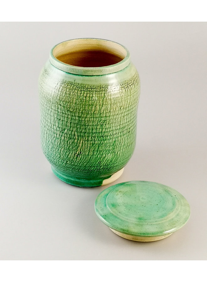 Turquoise  Lidded Jar Small Tall 27