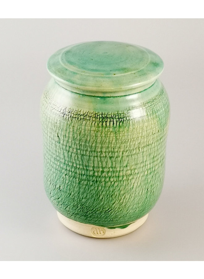 Turquoise  Lidded Jar Small Tall 27