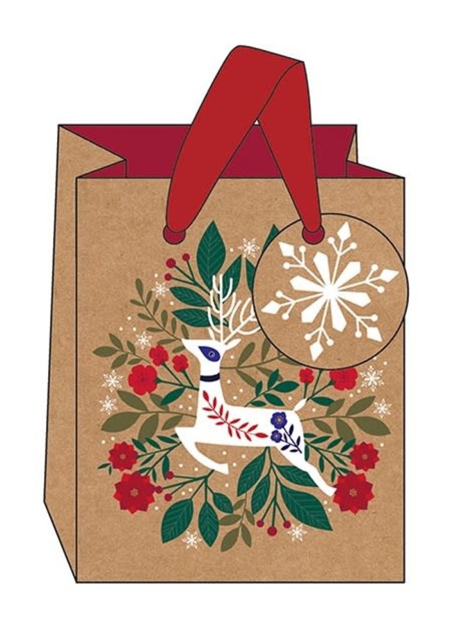 Reindeer- маленькая подарочная сумка с лентами и биркой