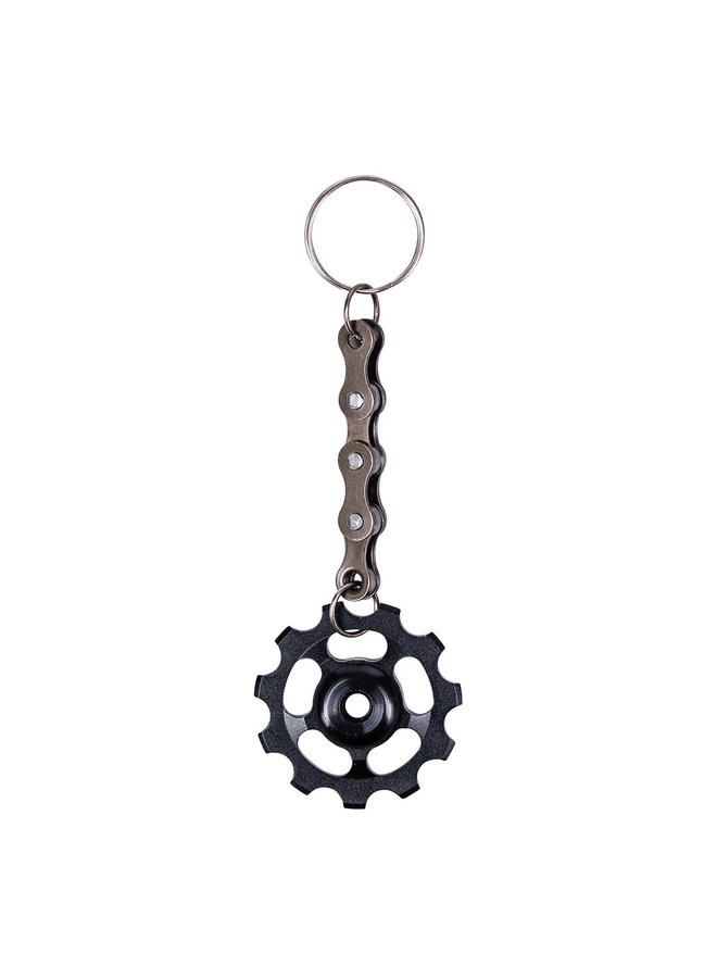 Keyring Bike Cog and chain Black 85