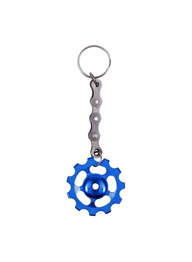 Keyring Bike Cog and chain Blue  86