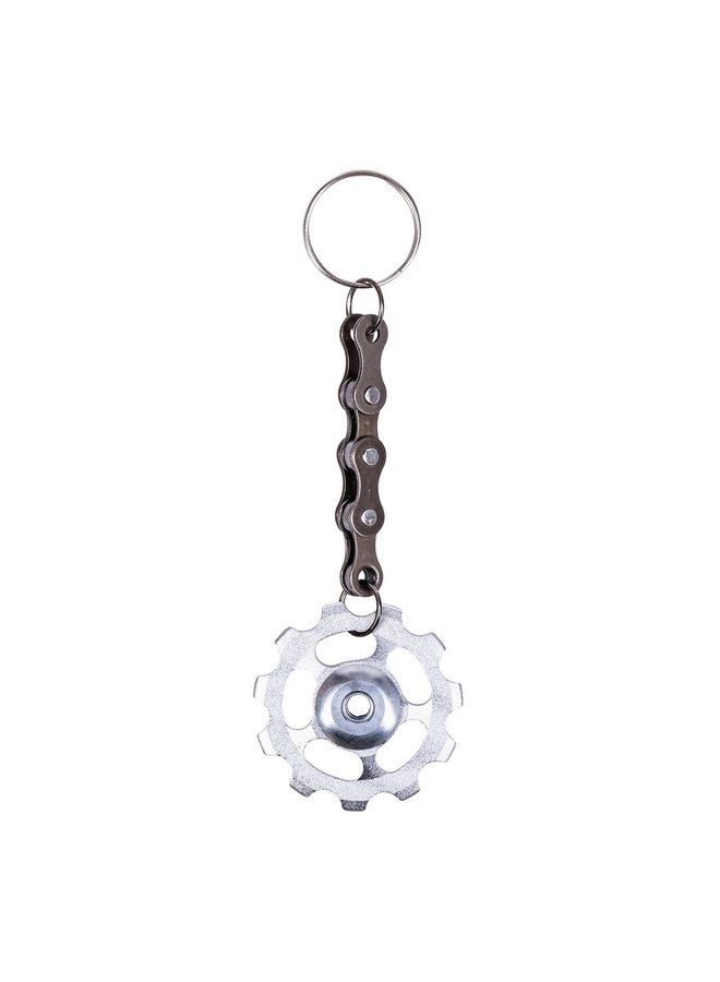 Keyring Bike Cog and chain Silver  87