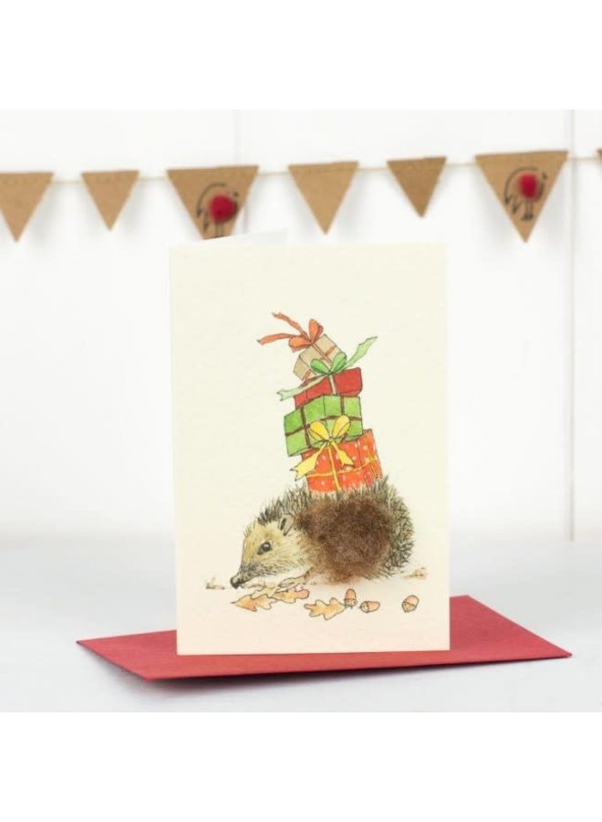 Hedgehog and Presents Festive  Mini Card 16