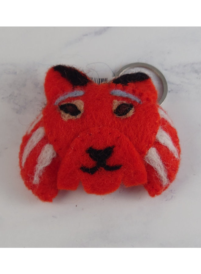 Tiger  felt key ring - Orange  44