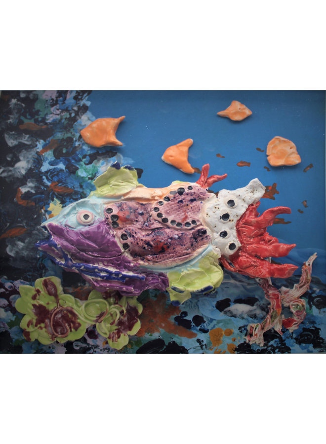 Coral Reef with Purple Fish -   36