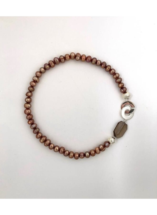 Collier Perle Bronze Pâle 126