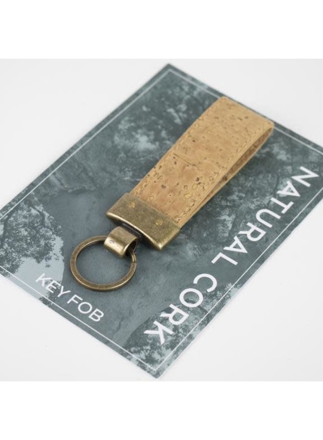 Cork and Brass Key Fob Natural 06