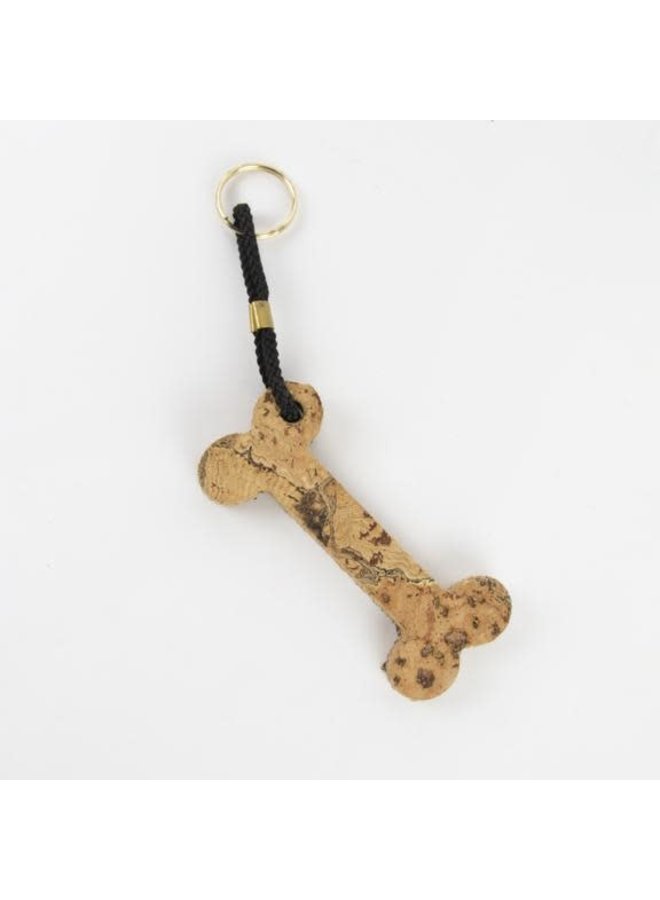 Cork Bone Keyring  Marbled 08