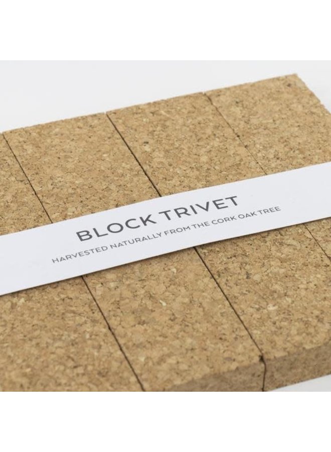 Cork Block Trivet with Handles 14