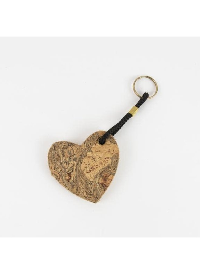 Cork Heart Key Ring Marbled  10