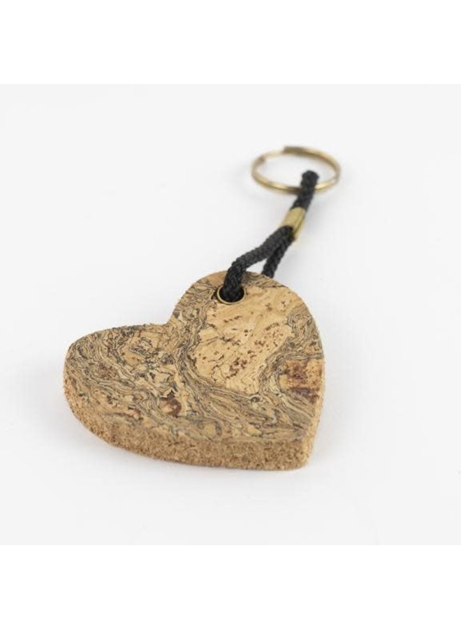 Cork Heart Key Ring Marbled  10