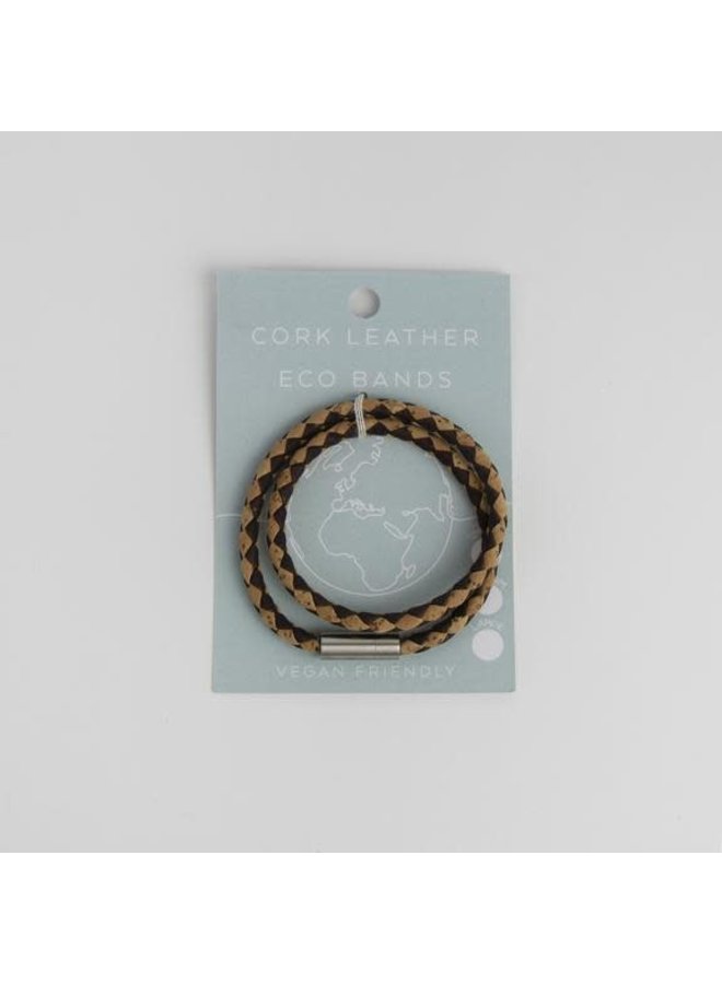 Eco cork double magnetic twist wristband  Small 22