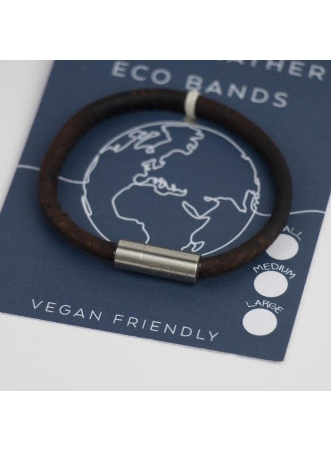 Eco cork single magnetic smoked wristband  Medium 29