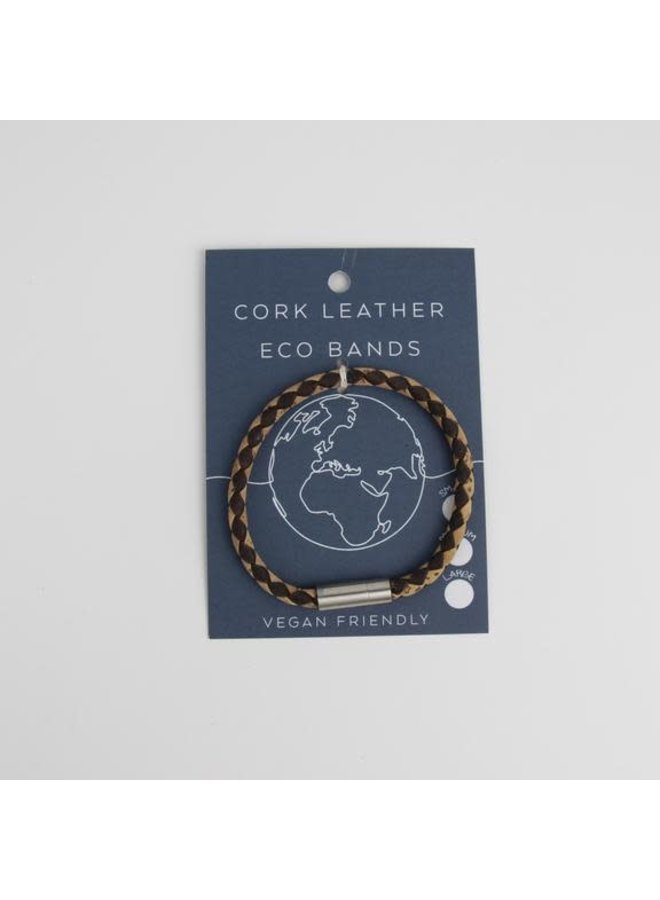 Eco cork single magnetic twist wristband  Medium 26