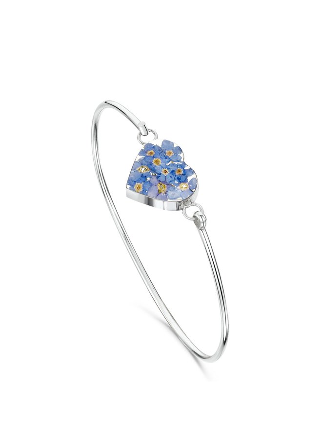 Forget-me-not Heart silver bangle 148