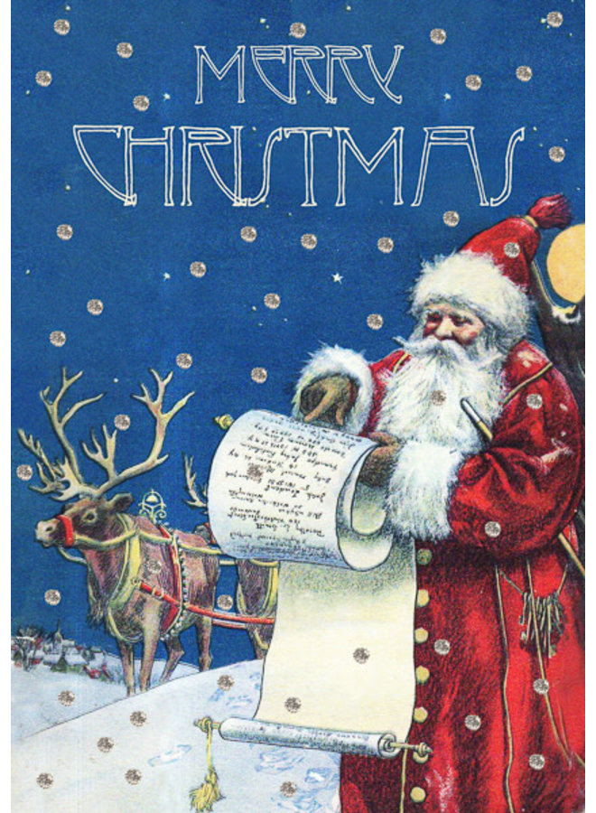 Christmas List Glitter Card