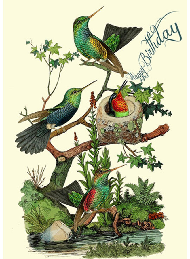 The Hummingbirds Happy Birthday Card