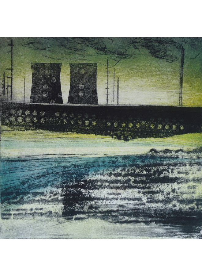 Chinecolle de punta seca monoprint 'Power VIIII'