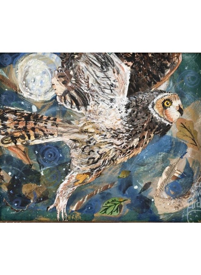 Owl on Starry Night Large Artists Card 06