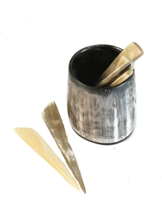 Cocktail Picks  set 6 in Polished Oxhorn Holder 75