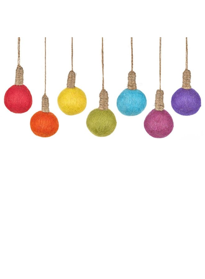 Rainbow Bulbs Hanging Felt Decorations